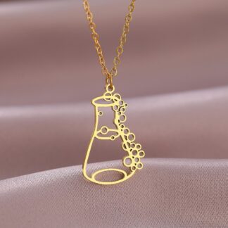 Laboratuvar Erlenmeyer Simgeli Kolye
